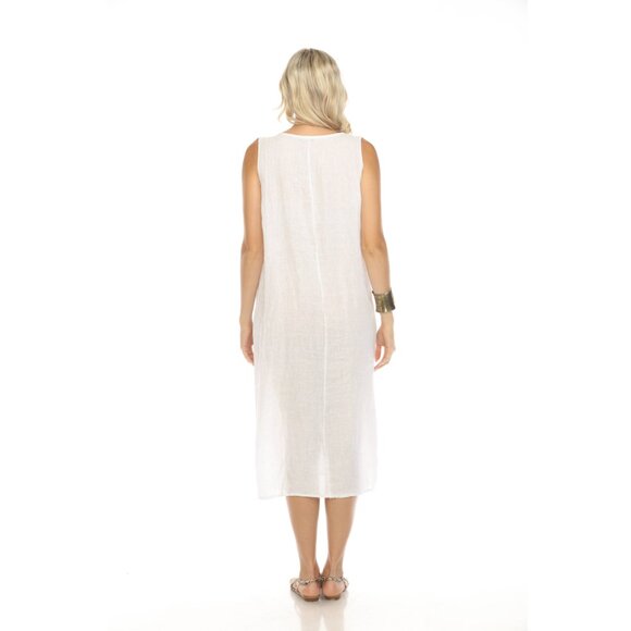 White Pocket Dress with Zipper Detail - Picture 6 of 8